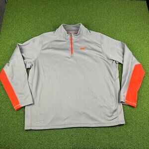 Nike Therma-FIT Victory 1/4-Zip Beige Golf Pullover Top Sz XXL